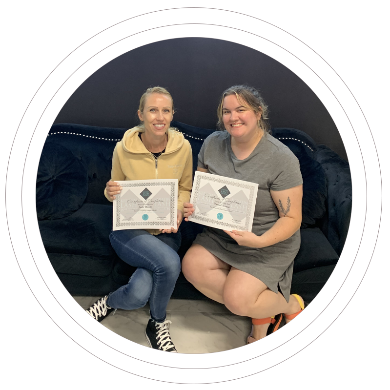 Icon representing a certificate of completion awarded after finishing a training course at Painted Lady Studios.