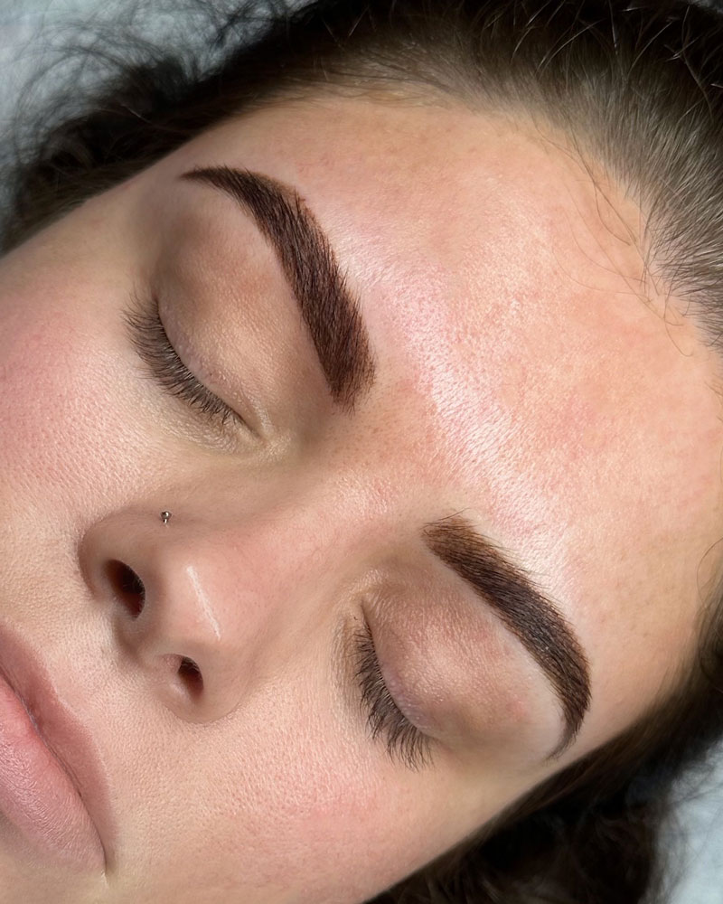 Ombre powder brows service for soft, shaded, and defined eyebrows at Painted Lady Studios in Syracuse NY.